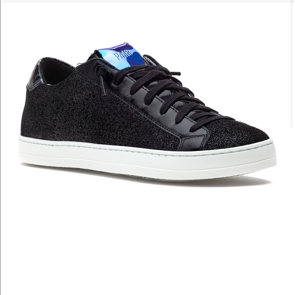 P448 John black glitter sneakers size 38 VGUC